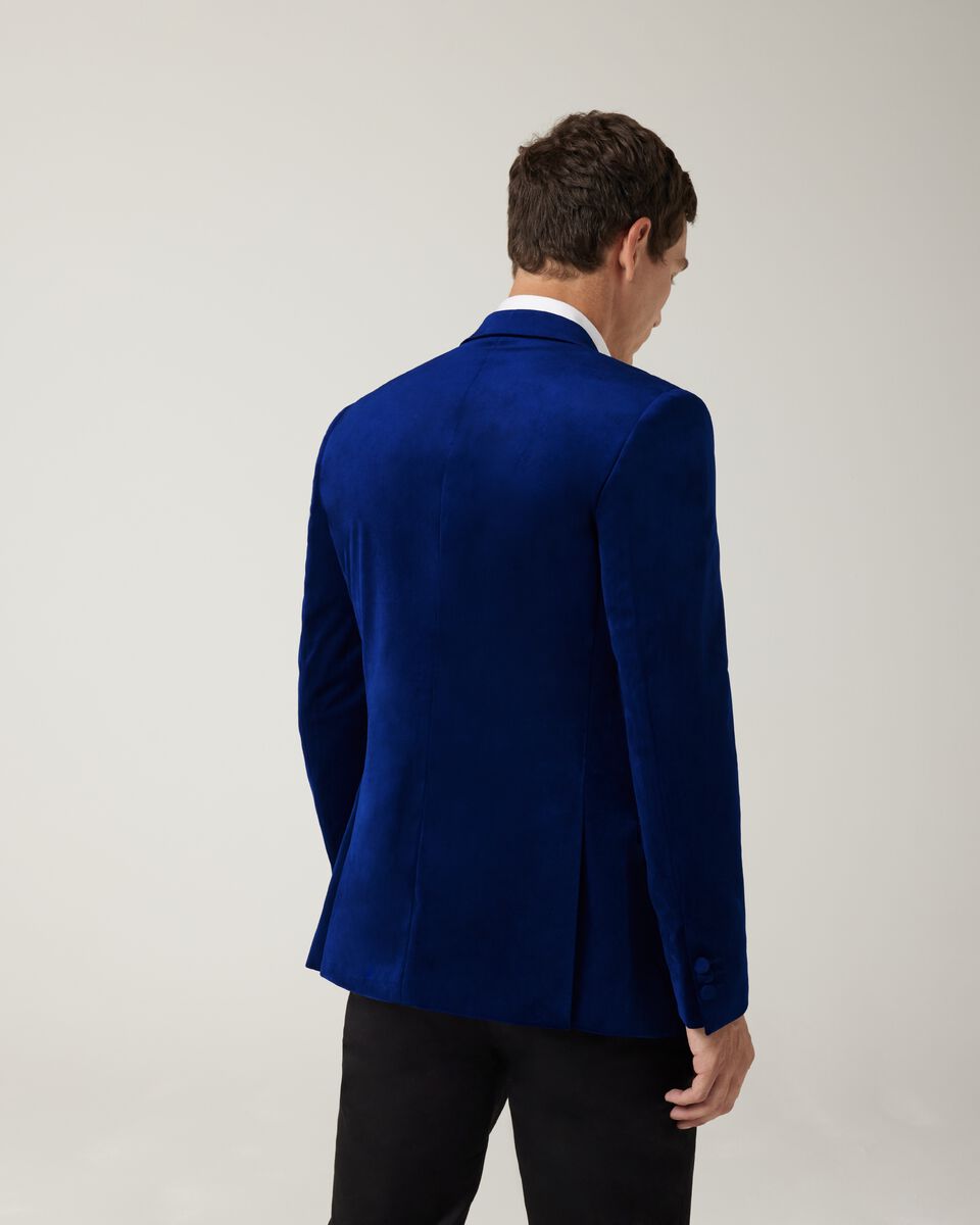 Slim Fit Velvet Tuxedo Jacket, Cobalt, hi-res